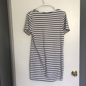 Black and White Striped T-Shirt Dress